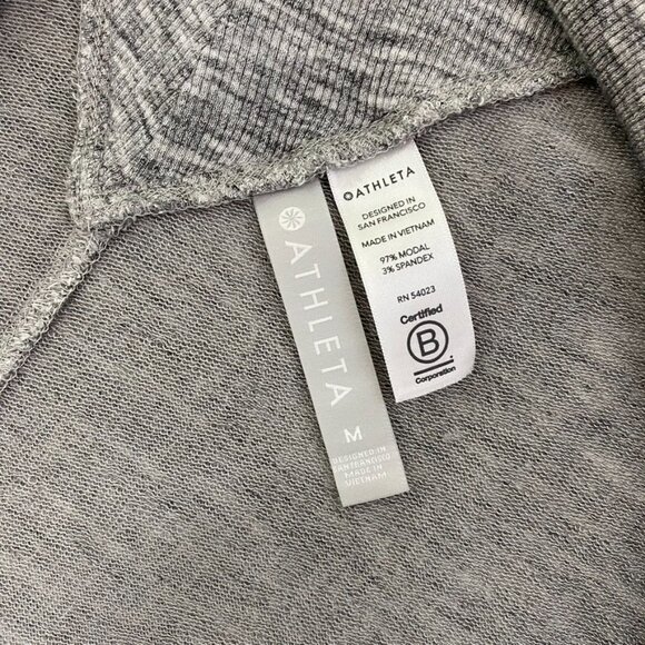 ATHLETA Nirvana Wear Two Ways Wrap Womens Medium Gray Open Front Draped Cardigan - Picture 9 of 10